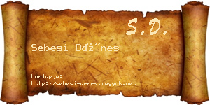Sebesi Dénes névjegykártya